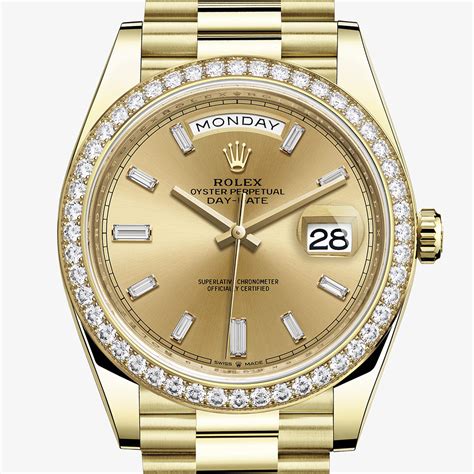 rolex day date 40 yellow gold diamonds price|rolex day date 40 price.